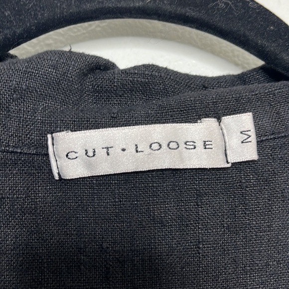 Cut Loose Black Linen Button Up Jacket Women's Sz M - Picture 2 of 5